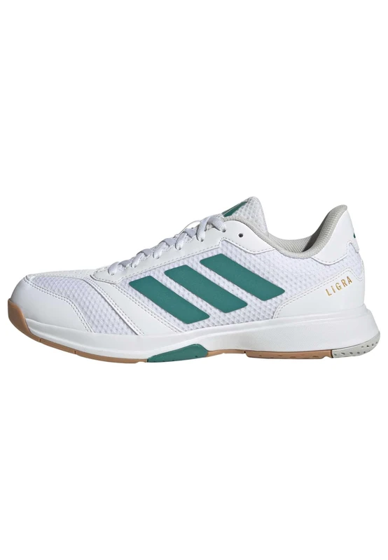 adidas Men's Ligra 8 Mens Indoor Shoes, FTWR White/Equipment Green/Grey one, 7.5 UK