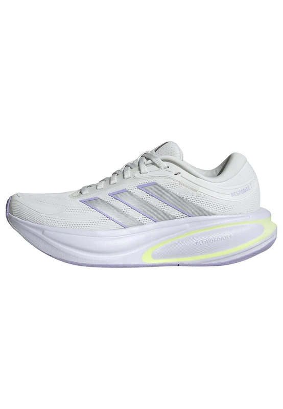 adidas Women's Response 2 Running Shoes, Crystal White/Silver met./Glow Purple, 9 UK