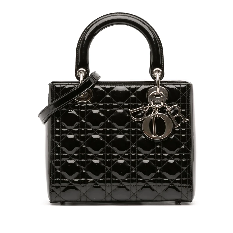 Dior Pre-Loved Medium Patent Cannage Lady Handbag