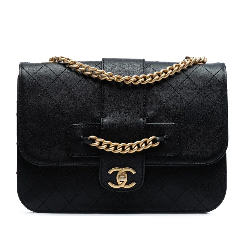 Pre-Loved Large Quilted Sheepskin Front Chain Flap