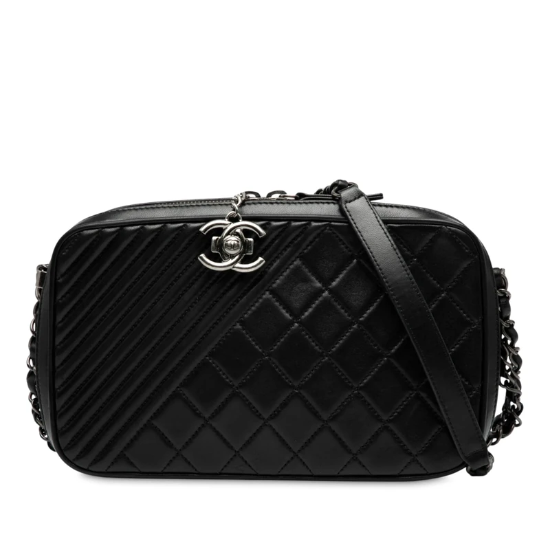 Chanel Pre-Loved Medium Quilted Lambskin Coco Boy Camera Bag Crossbody