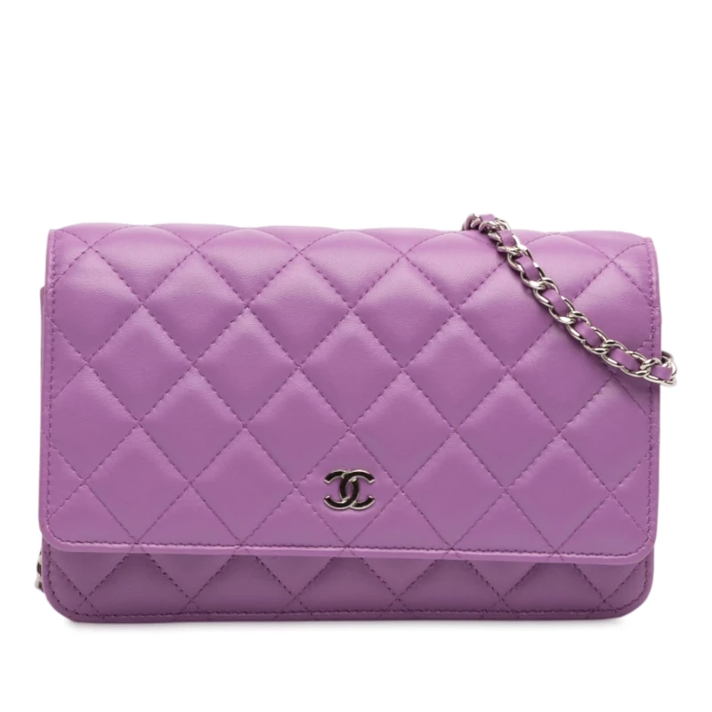 Chanel Pre-Loved CC Quilted Lambskin Wallet On Chain Handbag Crossbody Bag