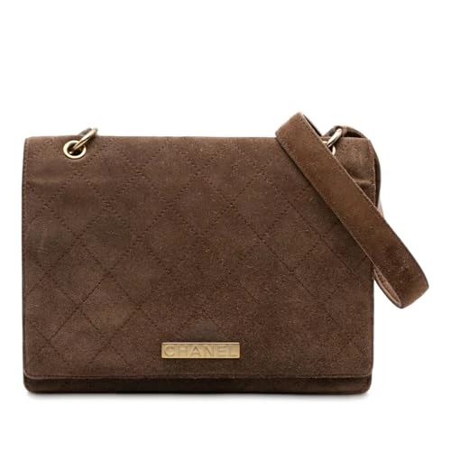 Chanel Pre-Loved Quilted Suede Flap Crossbody Bag
