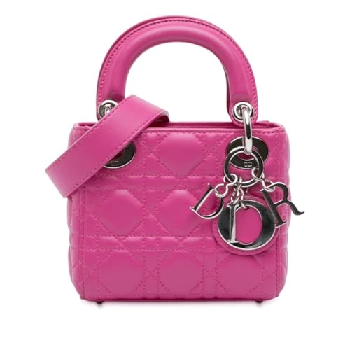 Dior Pre-Loved Mini Lambskin Cannage Lady Handbag