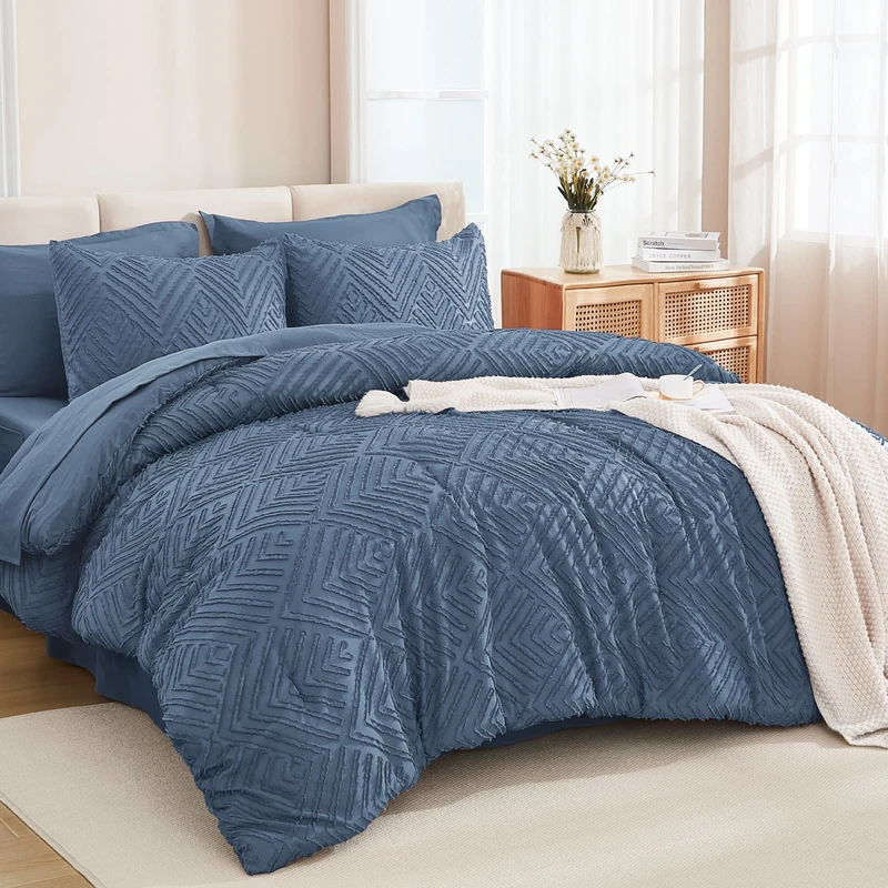 Andency Oversized King Comforter 120x98, Ocean Blue