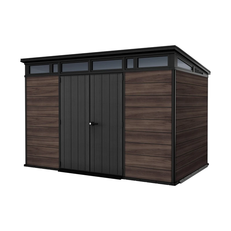 Keter Signature Collection Pent 11x7ft Outdoor Storage Shed | Large Weatherproof Garden Building with 13.7m³ Capacity, Steel‑Reinforced Roof, Heavy‑Duty Floor & Lockable Double Doors - Image 1