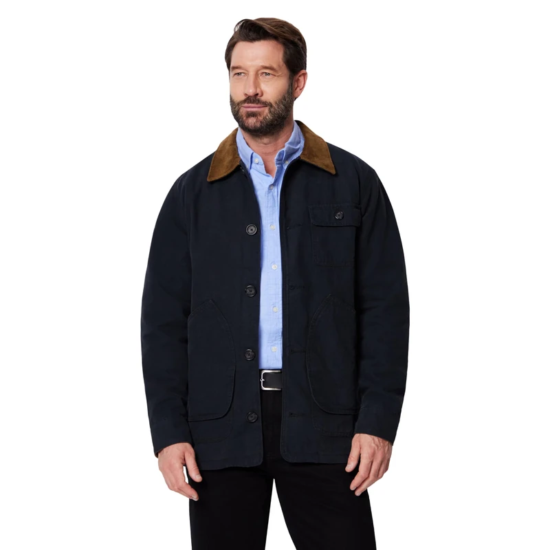 Amazon Essentials Men's Cotton Canvas Barn Jacket, Black, S
