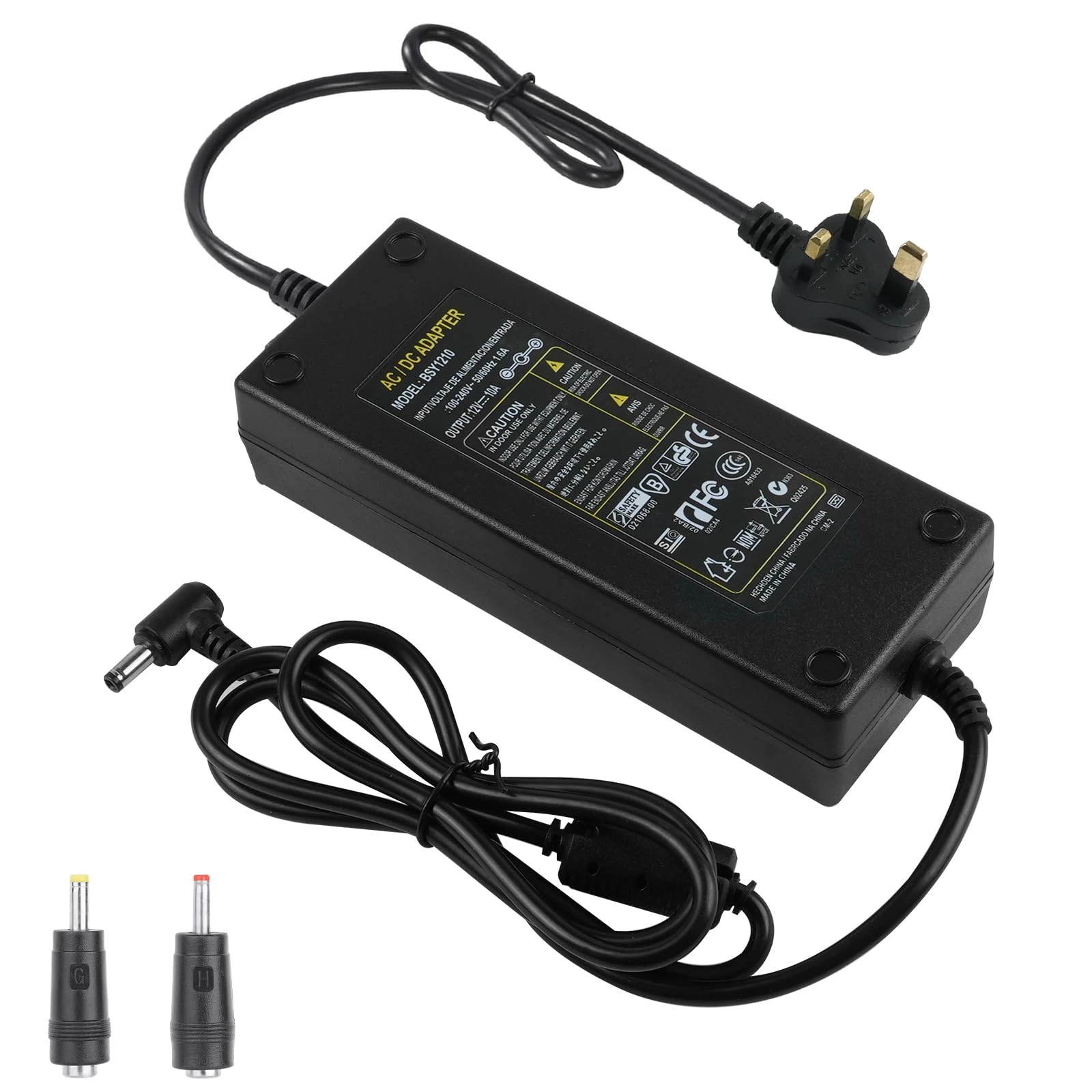 OFFCUP Power Adapter, 12V 10A Power Supply Adapter, AC100-240V to DC 12V 120W Converter Adapters Driver Transformer for Led Strips, LCD Monitors, CCTV Camera