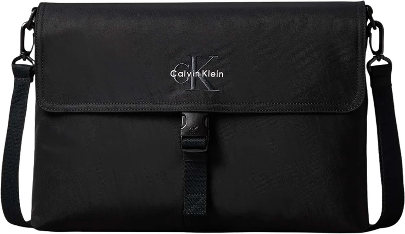 Calvin Klein Men's Bold Laptop Sleeve W/Strap (Nyl LV04D1222G Crossover, BLACK (Black), One Size - Image 1