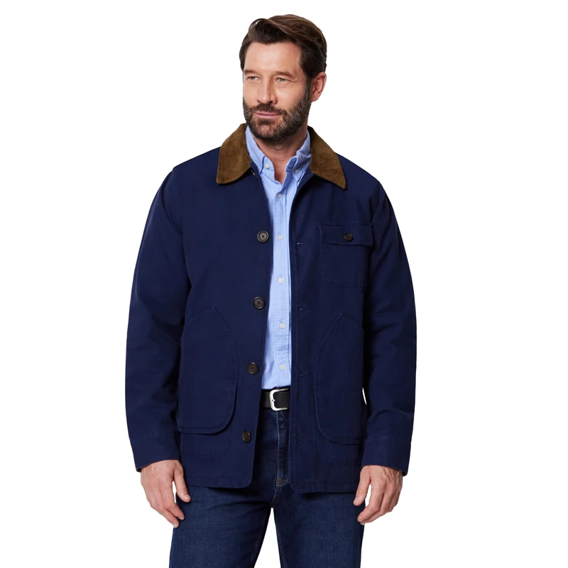 Amazon Essentials Men's Cotton Canvas Barn Jacket, Navy, S