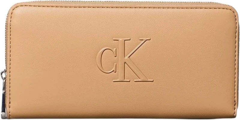 Calvin Klein Women's Bold Ck Long Zip Around Lv04F1077G Wallets, Brown (Tannin), One Size