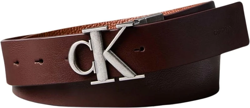 Calvin Klein Men's Ck Buckle Tumbled 35Mm Adj/Rev Lv04D7049G Belts, BROWN (CK Chestnut Brown/CK Cognac/Antique), 105