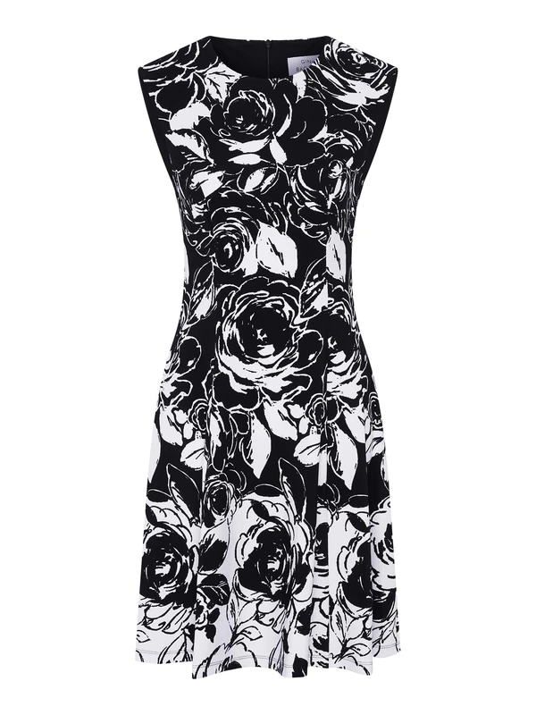 Gina Bacconi Floral Dress, Black/White, 12