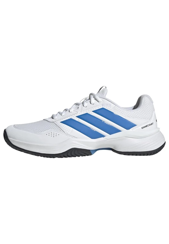 adidas Men's Gamecourt 3 Tennis Shoes, FTWR White/Lucid Ray Blue/core Black, 8.5 UK