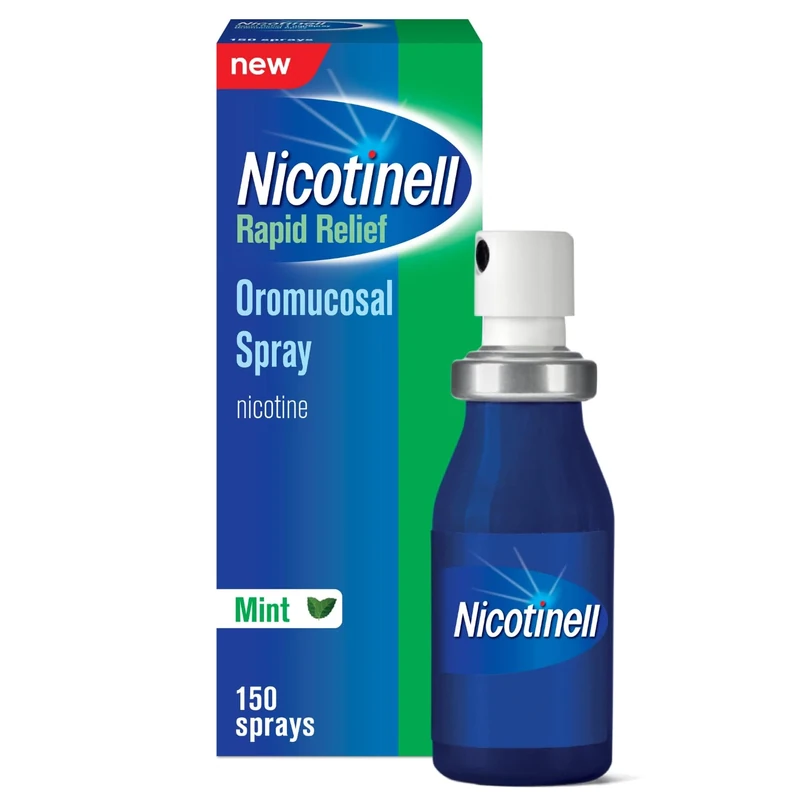Nicotinell Nicotine Mouthspray 1mg, Fresh Mint Flavour (6 x 150 Sprays) Quit Smoking or Vaping Aid - Starts Reducing Cravings in 30 Seconds, Lasts up to 2 Hours, 12 Week Bundle