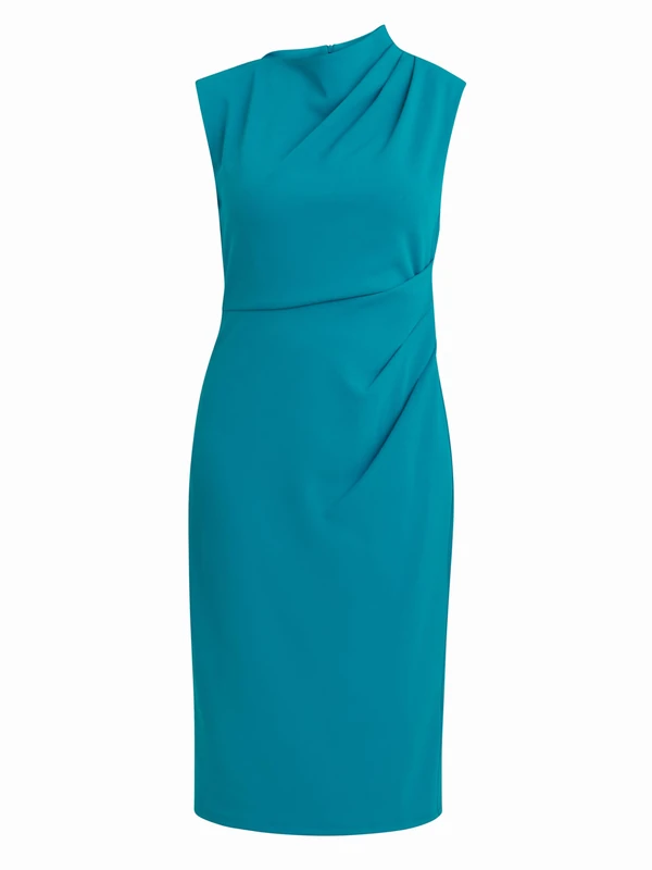 Gina Bacconi Women's Sleek Midi Dress Cocktail, Aqua, 18