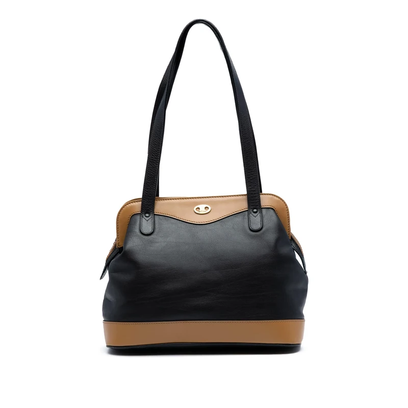 Celine Pre-Loved Bicolor Leather Shoulder Bag