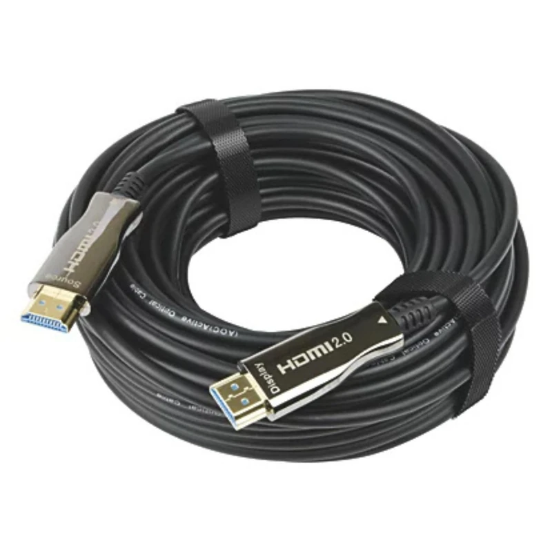 Labgear 15m Fibre Optic HDMI Cable, Active Optical 4K HDMI 2.0 Lead with Ethernet, High Speed 18Gbps, HDR, ARC, CEC Support, Lightweight Slim HDMI Cable for Long Distance Installations