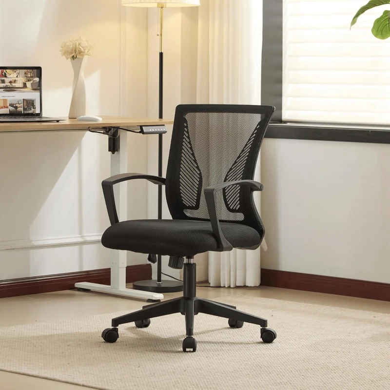 Home Source Forma Mesh Office Chair – Ergonomic Computer Desk Chair with Breathable Mesh Back, Height Adjustable & Swivel Function, Foam-Filled Seat, Durable Frame & Easy Assembly – Home & Office Use
