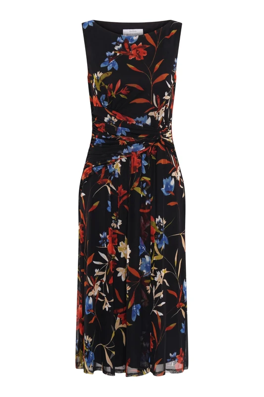 Gina Bacconi Women's Sleeveless Floral Dress Cocktail, Black/Multi, 10