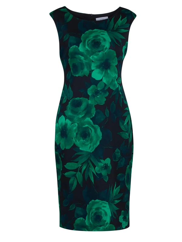 Gina Bacconi Women's Floral Dress Cocktail, Emerald, 20