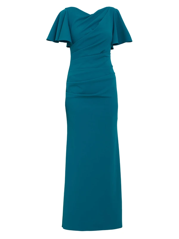 Gina Bacconi Women's Crepe Maxi Dress Cocktail, Blue, 18
