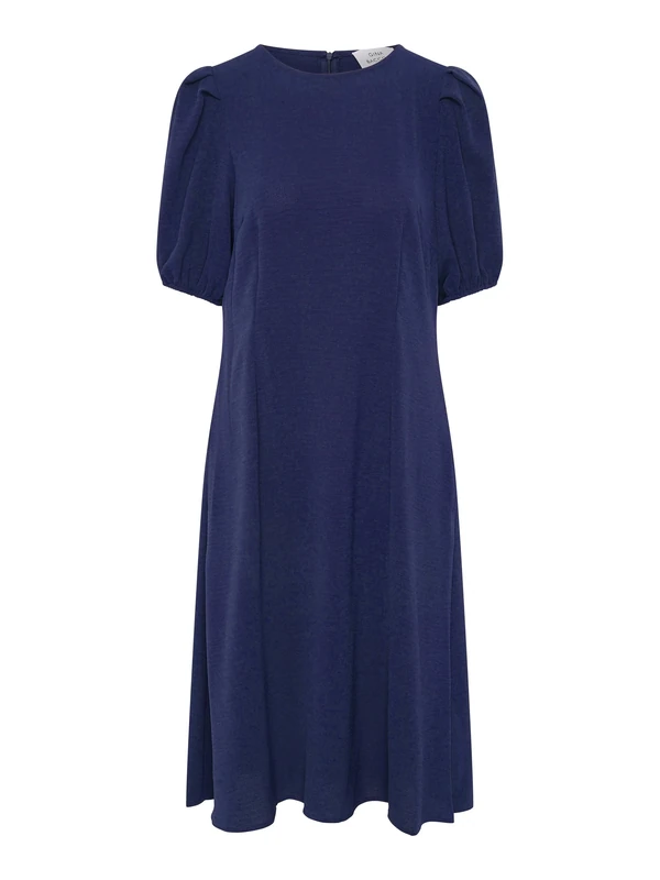 Gina Bacconi Women's Puff Sleeve Midi Dress Cocktail, Navy, 14