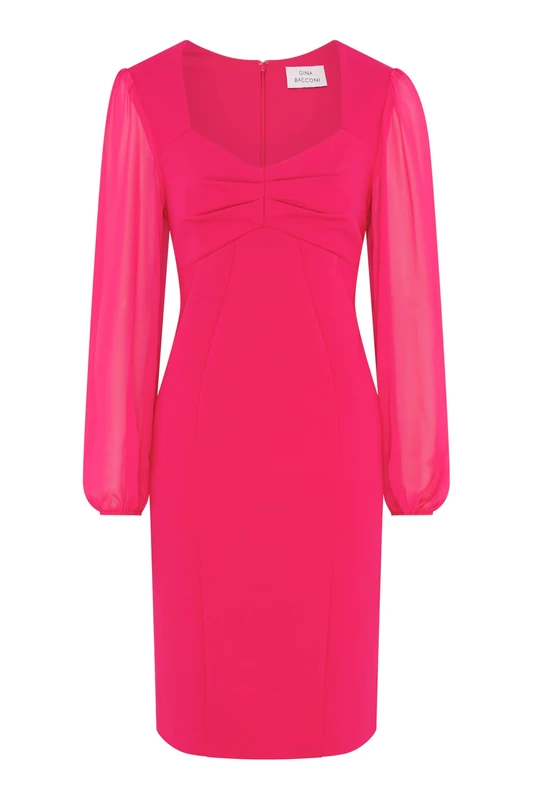 Gina Bacconi Women's Crepe Dress Cocktail, Fuchsia, 18