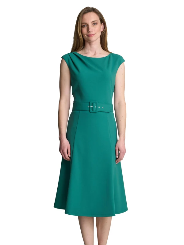 Gina Bacconi Women's Belted Dress Cocktail, Green, 16
