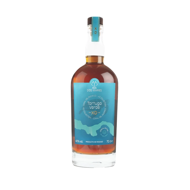 Ron Dos Mares Tortuga Verde XO | Minimum 10 Year Old Panama Rum | Tropical Aged in Ex-Bourbon Casks | XO Collection | 40% ABV 70cl