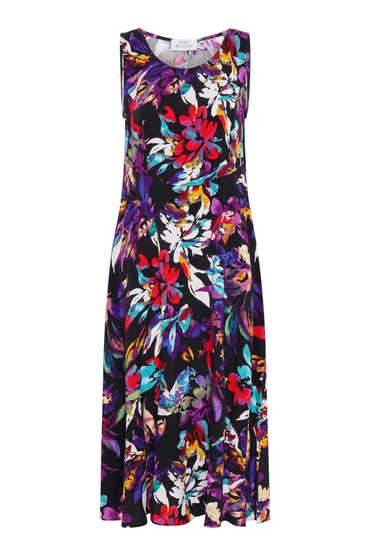 Gina Bacconi Women's Mult-Colour Floral Dress Cocktail, Black/Multi, 18