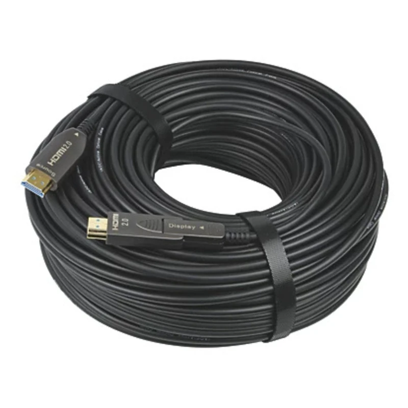 Labgear 50m Fibre Optic HDMI Cable, Active Optical 4K HDMI 2.0 Lead with Ethernet, High Speed 18Gbps, HDR, ARC, CEC Support, Lightweight Slim HDMI Cable for Long Distance Installations