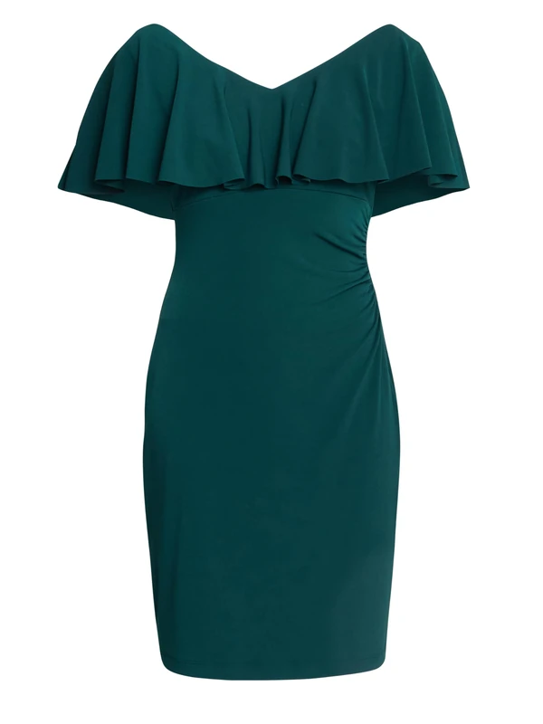 Gina Bacconi Women's Flutter Sleeve Cocktail Dress, Bottle Green, 16