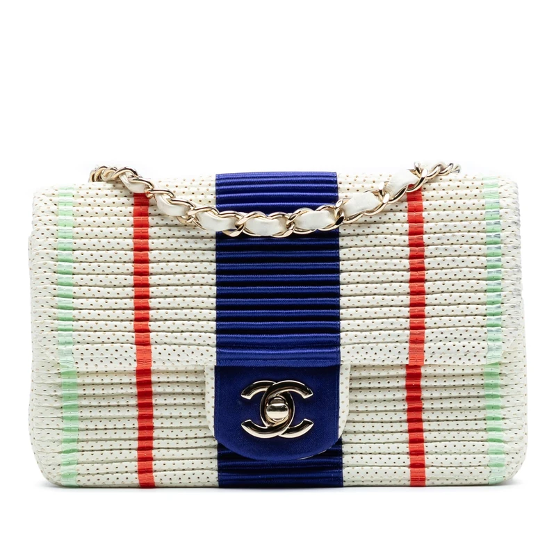 Chanel Pre-Loved New Mini Pleated Perforated Lambskin Single Flap Crossbody Bag