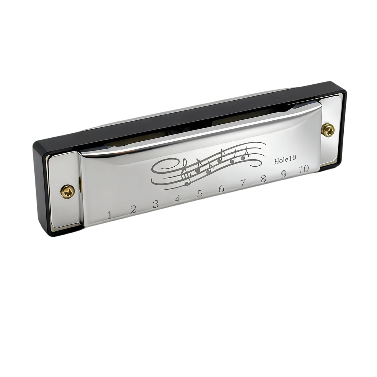 1Pcs Harmonica 10 Holes 20 Tunes,10 Holes 20 Tones Mini Stainless Steel Harmonica Key of C for Adults, Beginners,Music Lovers and Performers (Silver)