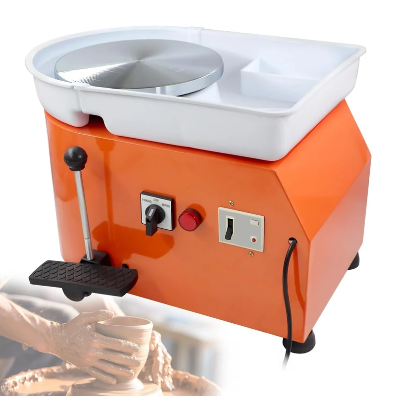 Ceramic Turntable Pottery Forming Machine Electric Wheel - Adjustable Speed Pedal for DIY Clay Art Beginners