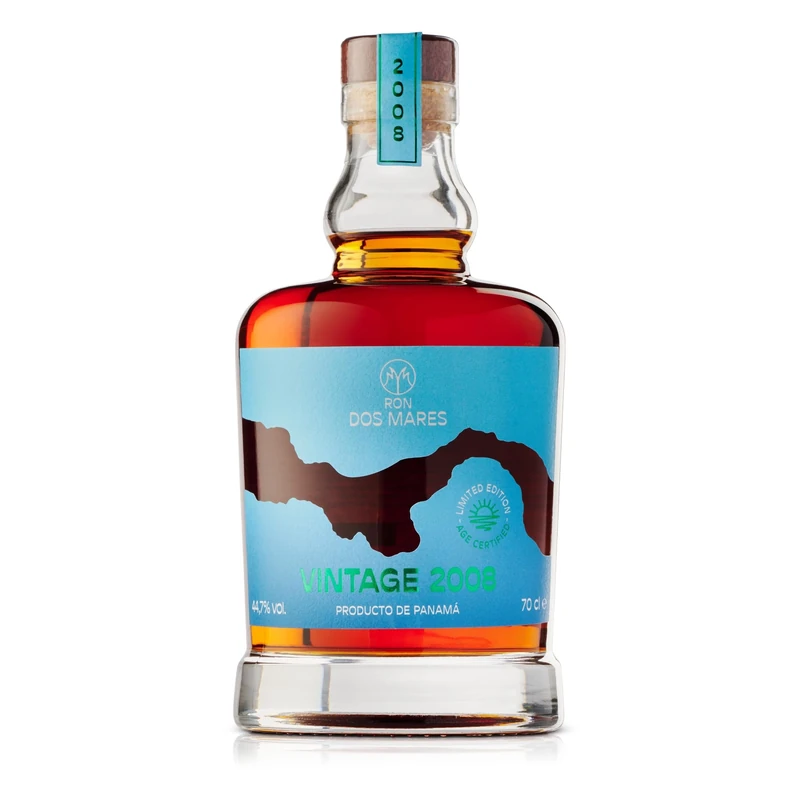 Ron Dos Mares Vintage 2008 | 16 Year Old Panama Rum | Tropical Aged in Ex-Bourbon Casks | Limited Edition Age-Certified | 44.7% ABV 70cl