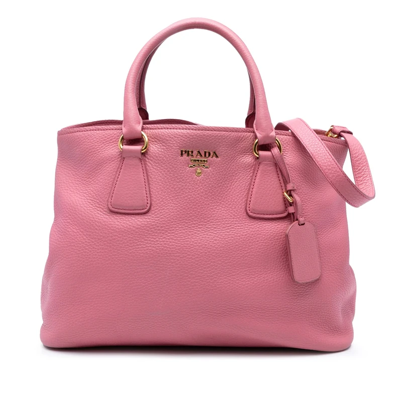 Prada Pre-Loved Vitello Daino Open Convertible Tote Handbag