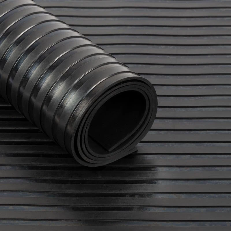 Black Rubber Matting Roll | Thick Heavy Duty Flooring Mat, Indoor & Outdoor, Non-Slip, Waterproof & Easy to Cut | Ideal for Garage, Vans, Gym, Shed Floor | 1.5m Width 3mm (Wide Ribbed, 4m x 1.5m)