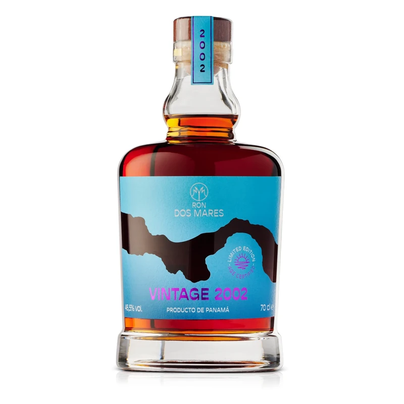 Ron Dos Mares Vintage 2002 | 22 Year Old Panama Rum | Tropical Aged in Ex-Bourbon Casks | Limited Edition Age-Certified | 46.5% ABV 70cl