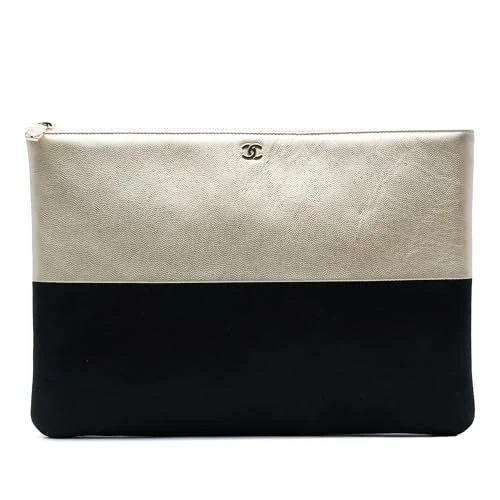 Chanel Pre-Loved Medium Bicolor Caviar and Iridescent Calfskin O Case Clutch