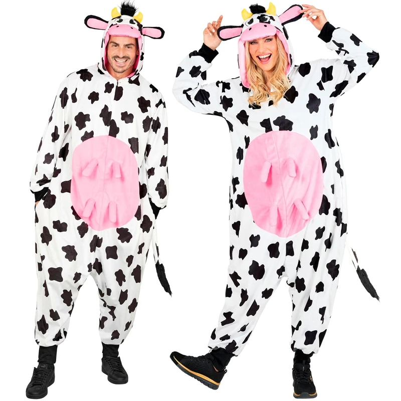 W WIDMANN MILANO Cow Jumpsuit - Black and White Animal Costume
