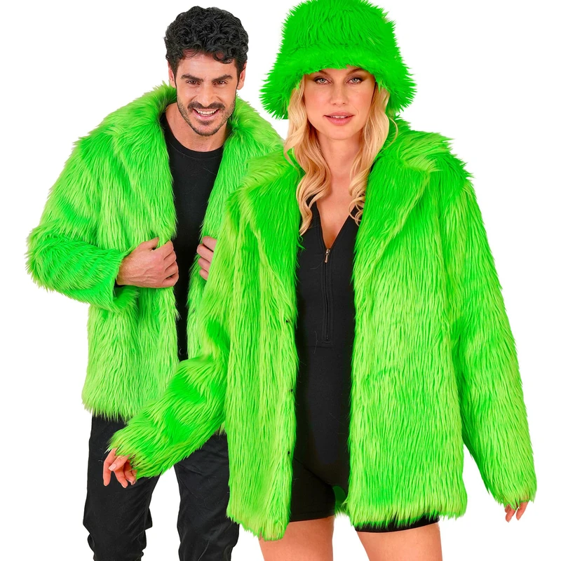 W WIDMANN MILANO Party Fashion - Faux Fur Jacket for Men and Women, Plush Jacket, Costume, Party Outfit for Carnival & Festival