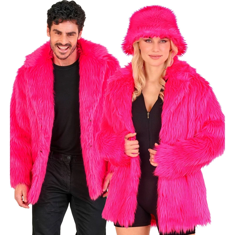 W WIDMANN MILANO Party Fashion - Faux Fur Jacket for Men and Women, Plush Jacket, Costume, Party Outfit for Carnival & Festival