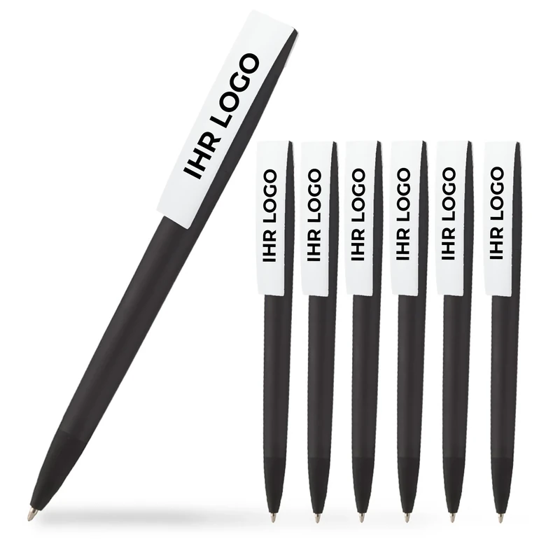 Cimpress Personalised Ballpoint Pens, Custom Printed with Logo or Image, Ideal for Events, Schools, or Corporate Use, Available in Sets of 25, 50, or 100 (25 Pack, Black)
