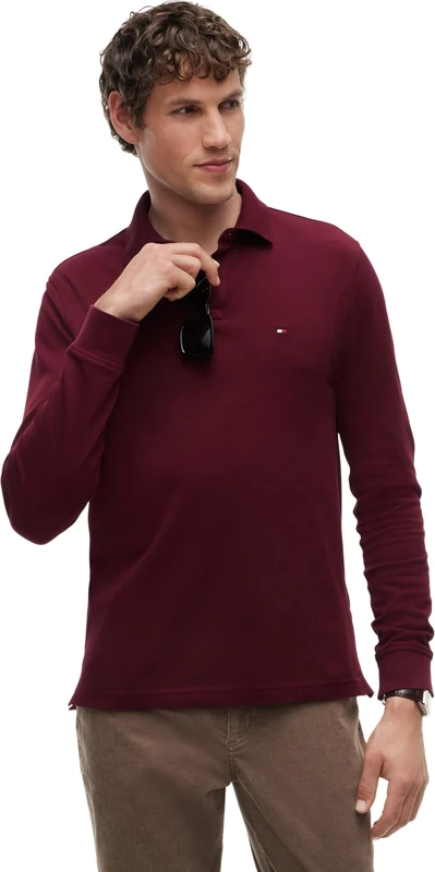 Tommy Hilfiger Men's, 1985 Regular Ls Polo Mw0Mw20183, L/S Polo, Burgundy, XS