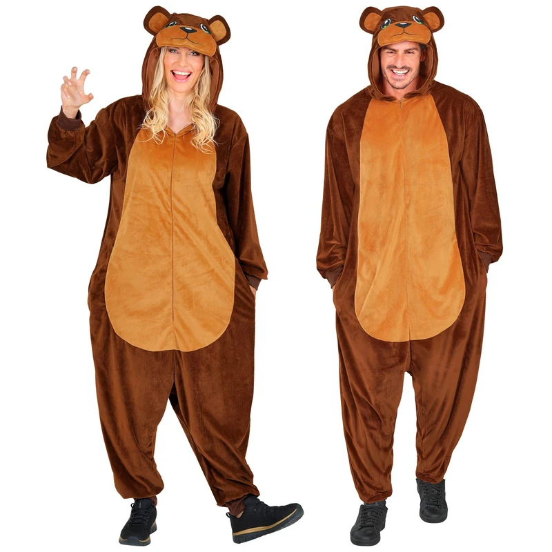 W WIDMANN MILANO Brown Bear Jumpsuit - Adult Animal Costume