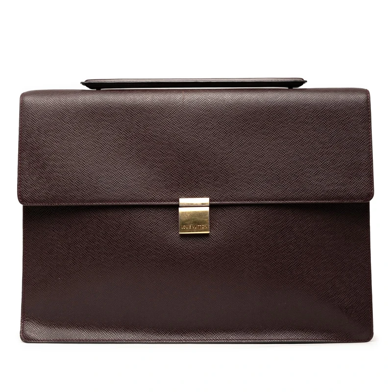 Louis Vuitton Pre-Loved Taiga Porte-Documents Angara Handbag