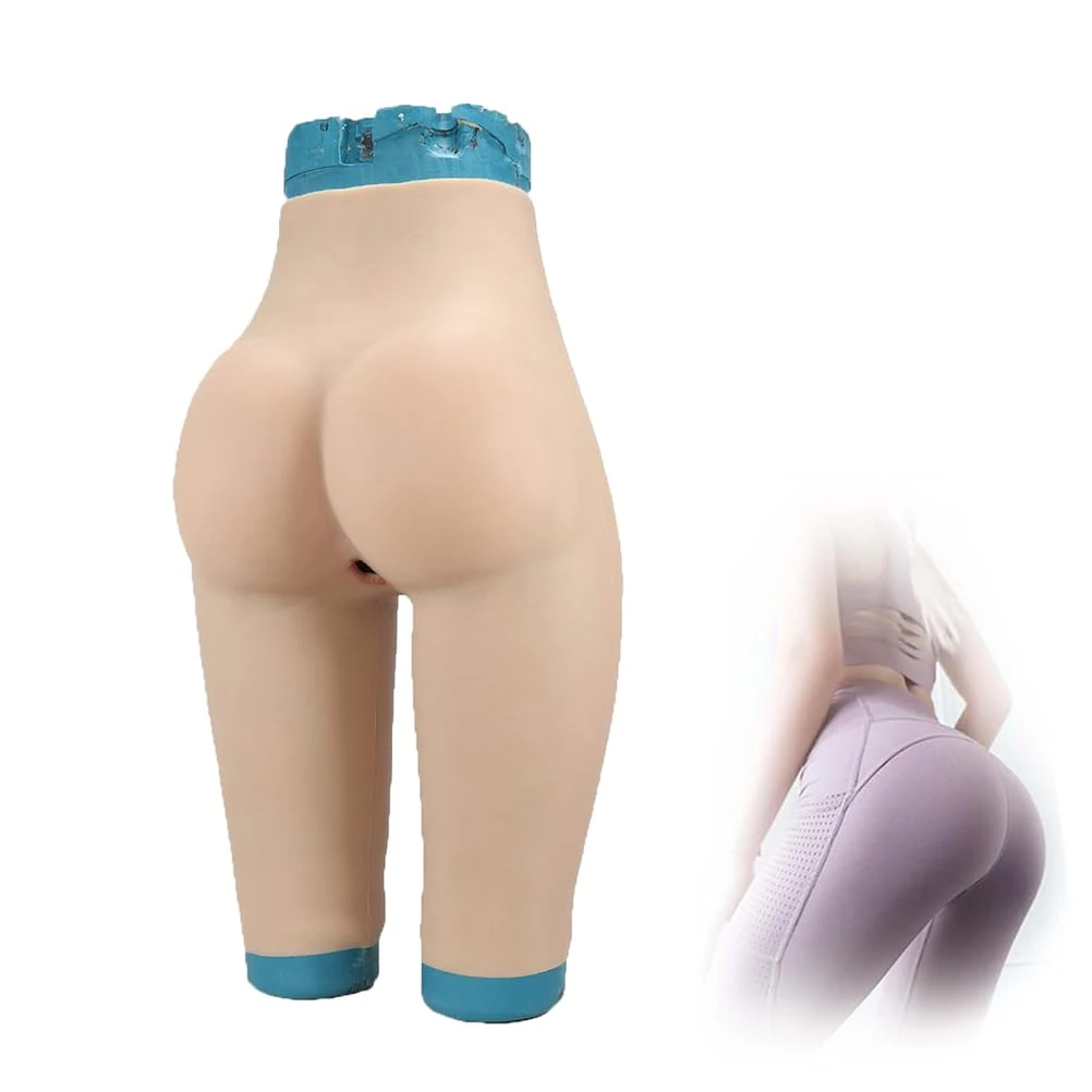 Adima Silicone Panties Realistic Hip Body Shaper Enhancer Underwear, Great for Cosplayers and Drag Queens Fake Butt,Brown,Basic