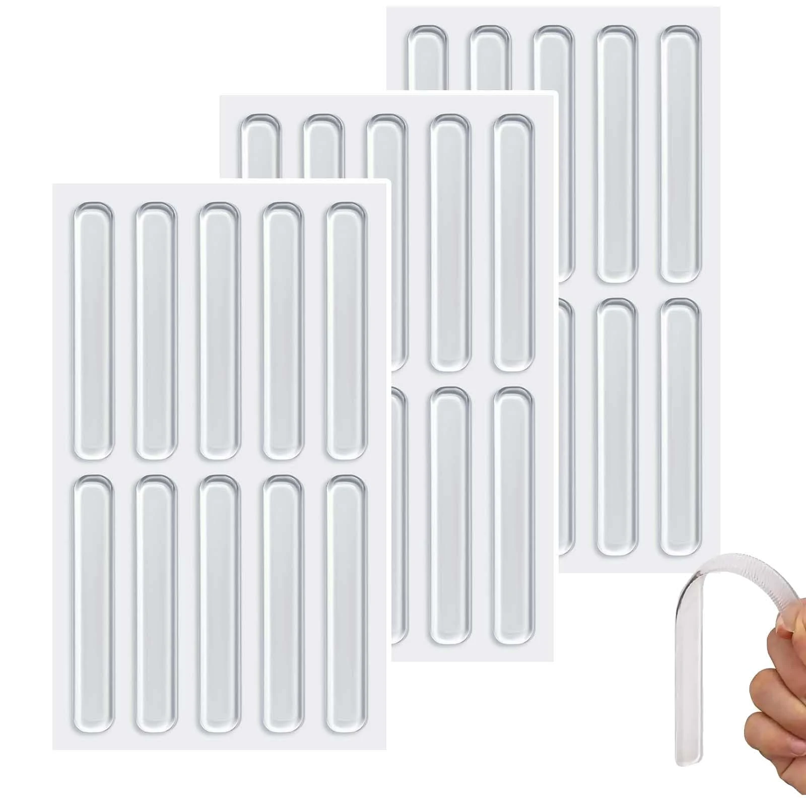 Clear Silicone Furniture Bumpers,Self-Adhesive Door & Cabinet Protectors, Anti Door Slam (30)
